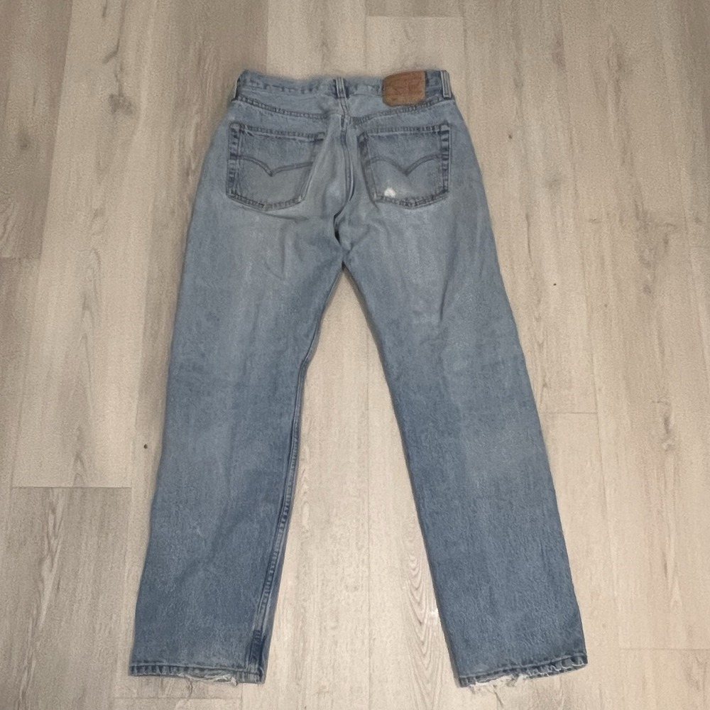 Vintage 90s Levis 501  Jeans Tag Size 32x30 Made In USA Light Wash Grunge Faded